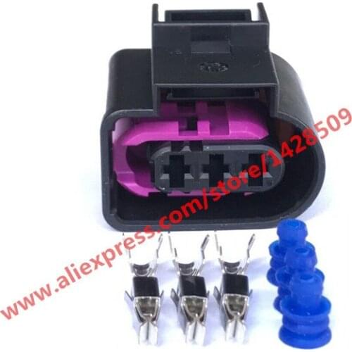 5 Sets 3 Pin Engine Oil Rail Pressure Sensor Plug Automotive Plug Female For VW 1.8T SI2.0TSI 4D0 971 993