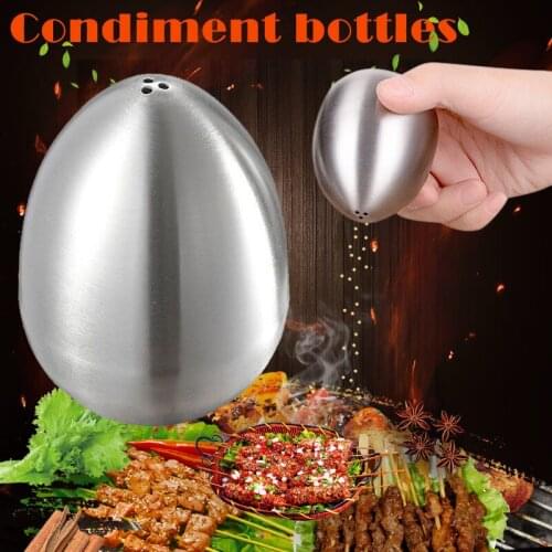 1 Pcs Durable Stainless Steel Egg-Shaped Salt Pepper Shaker Table Server Kitchen Tool xqmg Herb Spice Tools Kitchen Tools Gadget