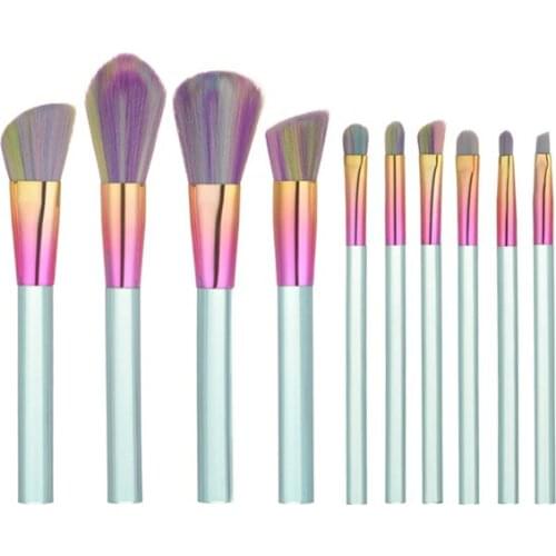 10Pcs Makeup Brushes Transparent Handles Fantasy Set Foundation Powder Eyeshadow Kits Contour Brush Makeup Brush Set