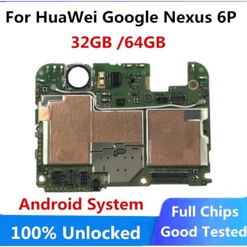 100% Unlocked For HUAWEI Google Nexus 6P Motherboard 32GB / 64GB original Logic Board with full chips mainboard Android system