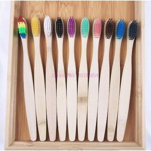 1000pcs Natural Bamboo Toothbrush Set Soft Bristle Charcoal Teeth Whitening Bamboo Toothbrushes Soft Dental Oral Care hot