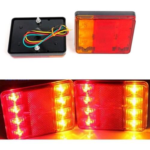 2Pcs Car Truck Warning LED 12V 24V Rear Lamps Waterproof TailightTail Light