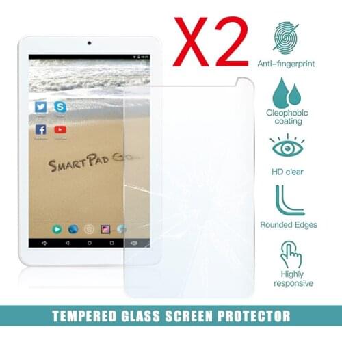 2Pcs Tablet Tempered Glass Screen Protector Cover for Mediacom SmartPad Go Silver 7.0" HD Eye Protection Tempered Film
