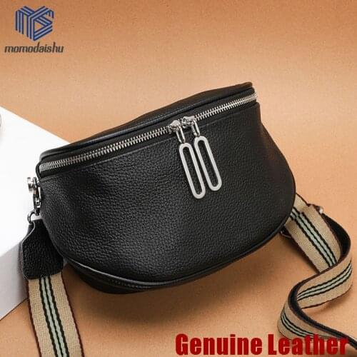 2021 Fashion Women Crossbody Bag Genuine Leather Semicircle Saddle Bags Soft Leather Shoulder Bags For Handbags Designer