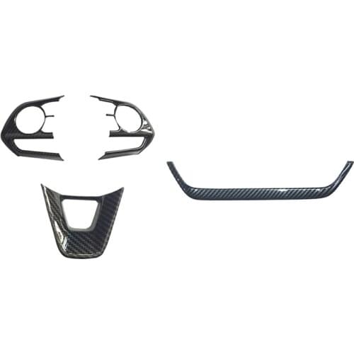 3X Car Steering Wheel Decoration Cover for Toyota Corolla 2019-2020 ABS & 1X Car Navigation Strip Cover Trim Sticker