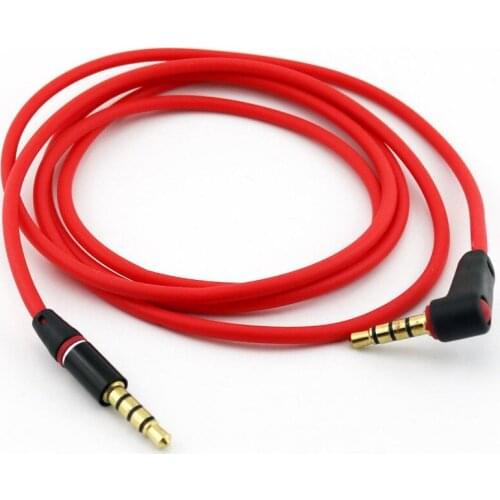 1x 3.5mm 4 Pole Male To 3.5mm 4 Pole Male Plug L Right Angle Stereo Audio AUX Male to Male Cable MP3 4ft/1.2m Red