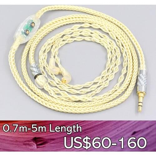 LN007642 8 Core Gold Plated + Palladium Silver OCC Alloy Cable For Etymotic ER4SR ER4XR ER3XR ER3SE ER2XR ER2SE 0-100Ohm