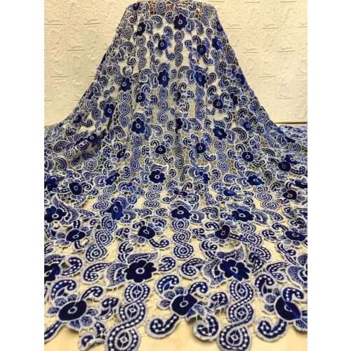 African Lace Fabric, Blue Lace Dress Latest Fabric, Fairy Tale Wedding Lace Bridal Party Fabric FJ3600