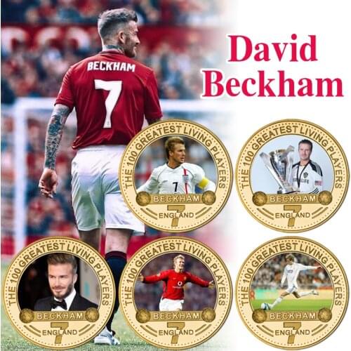 English Professional Footballer Gold Plated Commemorative Coins Collectibles UK Soccer Challenge Coin Souvenir Gifts for Boys