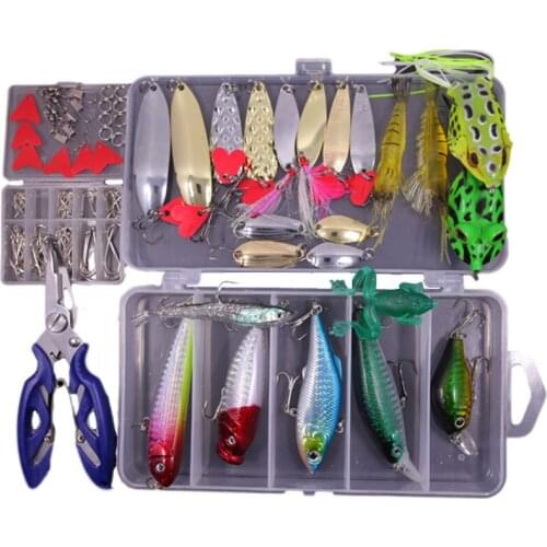 Big Multi Fishing Lure set Wobblers Artificial Mixed Colors styles Soft Fishing Lure Kit Plastic Metal Bait Fishing tackle set
