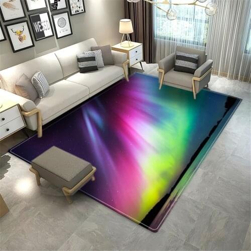Colorful Polar Lights Kids Bedroom Carpet Large Flannel Rug For Bedroom Kitchen Mats For Floor Coffee Table Rug Bathroom Mat