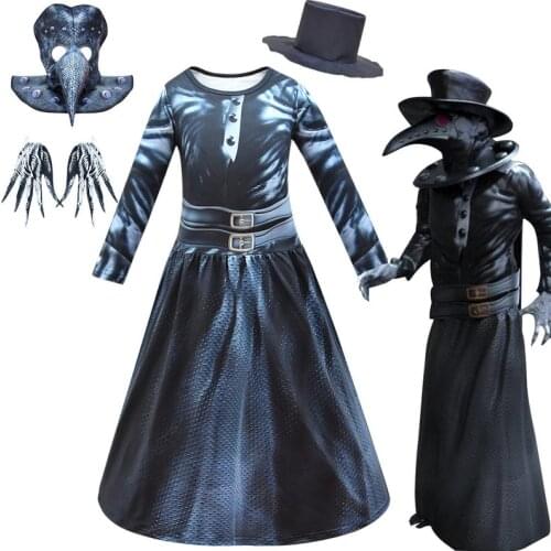 Childrens new Halloween punk role-playing plague doctor bird mask gloves hat dress Halloween party performance costume
