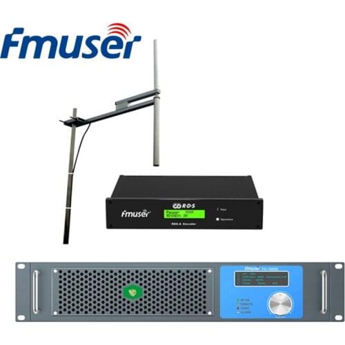 FMUSER FU-1000D Professional 1000Watt 1KW FM Broadcast Radio Transmitter+FU-DV2 Antenna+30m 1/2" Cable With Digital RDS Encoder