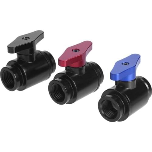 G1/4 Vent Valve Aluminum Handle Double Inner Teeth Water Ball Valve Waterway Control for PC Water Cooling