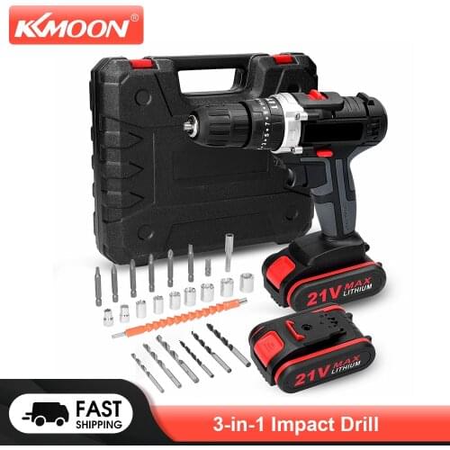 KKMOON 3 in 1 Electric Percussion Drill Mini Screwdriver Adjustment 25 Gears of Torques Drilling Machine Woodworking Tools