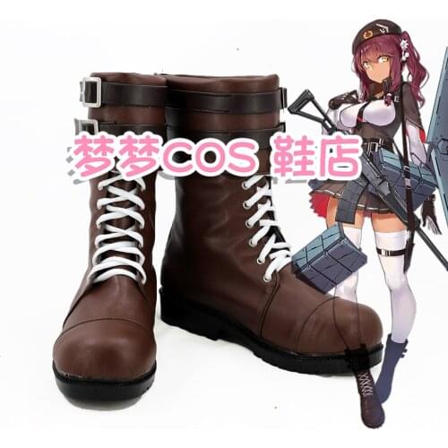 Game Girls Frontline Saiga12 Brown Cosplay Shoes Boots Custom Made For Hallowee Carnival Party
