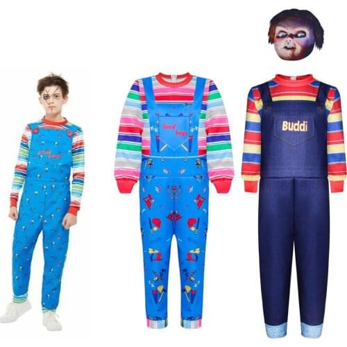 Cosplay Halloween Ghost Baby girls Children clowns play big children show costumes Halloween terror youth Dress styling suit