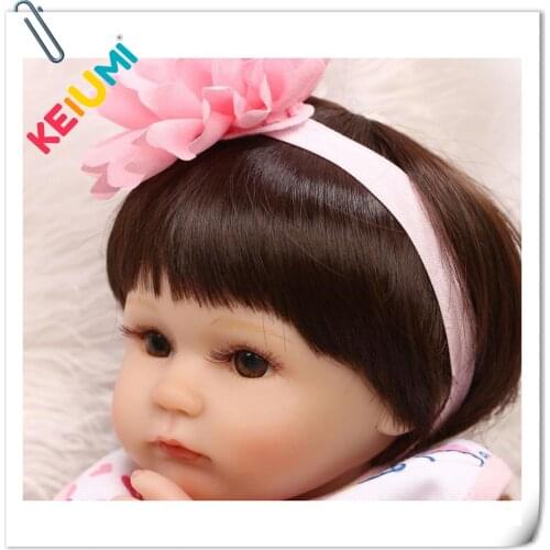 Short Brown or Khaki High Temperature Wire Wig Sets Suit 16-17 Inch Reborn Baby Doll Realistic Handmade Smooth Hair Kids Gifts
