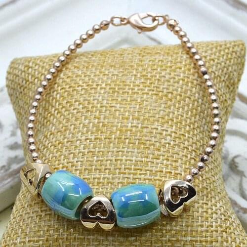 Hot Sale Top-Rated Fashion Alloy Large Hole Beads & Glass Beads Bracelets Women Holiday Gifts DIY Jewelry Bijoux B15239-15240