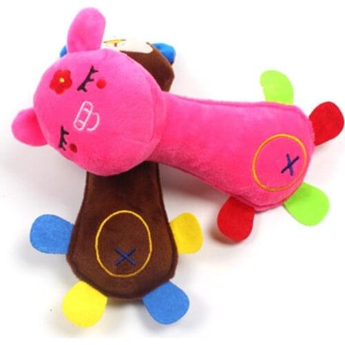 Cute Pet Dog Cat Plush Squeak Sound Dog Toys Funny Fleece Durability Chew Molar Toy Fit for All Pets Monkey Deer Pig