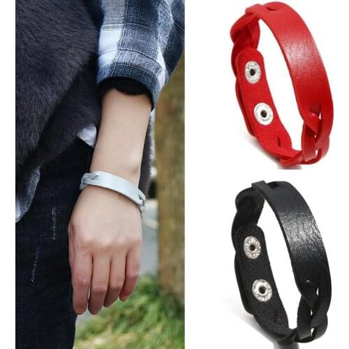 Fashion Men Women Cuff Bracelet Simple Leather Charm Handmade Braided Classic Wristbands Chain Wrap Bangle Unisex Casual Jewelry