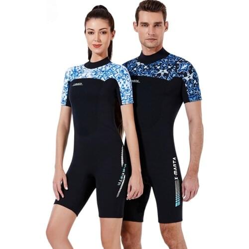 Men Women Shorty Wetsuit Thermal Suit 3mm Neoprene Youth Adult Short Sleeve Diving Swimming Snorkeling Surfing Scuba Jumpsuit