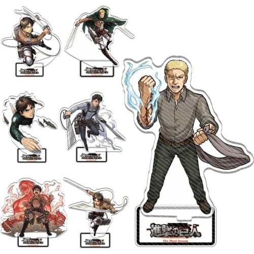 New Attack On Titan Shingeki No Kyojin Eren Jaeger Mikasa Ackerman Acrylic Stand Figure Model Plate Holder Cake Topper Toys