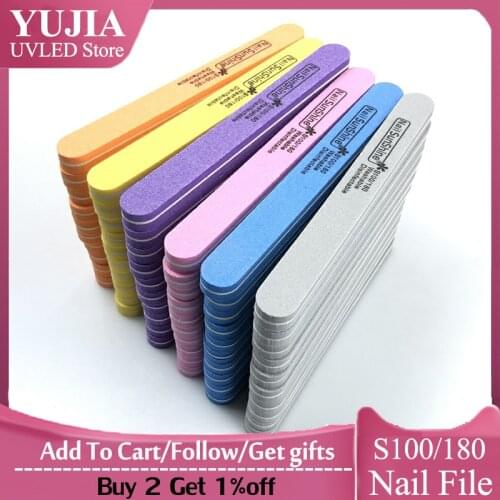 1/2/3/4 pcs/lot Sandpaper Nail File Lime 100/180 Double Side Sanding Buffer Block Set For Gel Polish Manicure Tool Free shipping