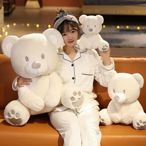 25-60cm Cute Soft White Bear Plush Pillow Cushion Kawaii Stuffed Animal Bear Plush Toys Kids Children Baby Birthday Appease Gift