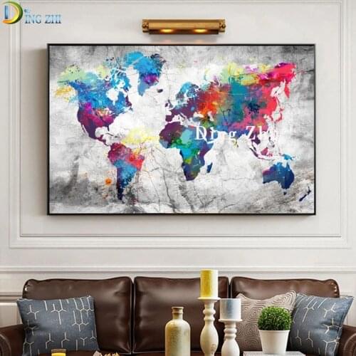 Full Display Modern Colorful World Map 5D Diy Diamond Painting Home Decoration Pictures Square Round Drill Embroidery Mosaic Art
