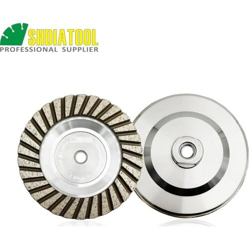 SHDIATOOL 2pcs Dia 125mm/5inch M14 Thread Aluminum Based Diamond Grinding Cup Wheel Grit#50 Grinding Wheel For Granite Concrete
