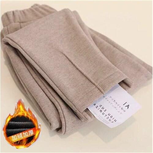 Girls' wool pants Korean high waisted radish pants 2019 plush and thickened casual fashion pants for children
