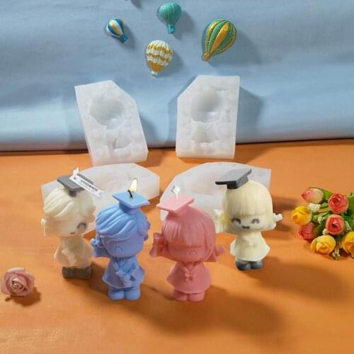 Graduated Bachelor Silicone Mold DIY Aromatherapy Candle Plaster Handmade Soap Mold Graduation Boy and Girl Decoration Mold
