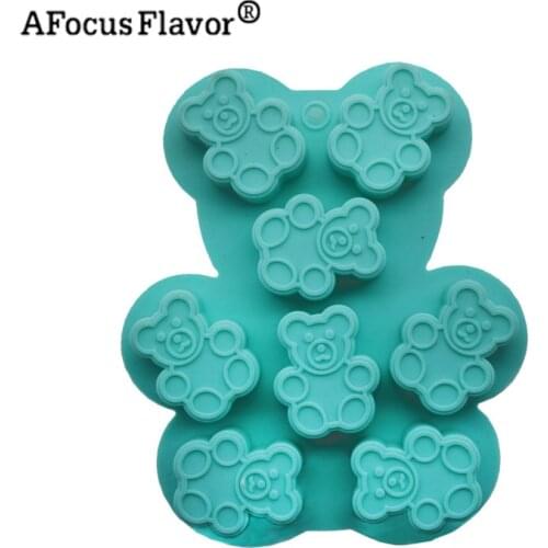 Bear Cute Cartoon Shape Cake Cookies Chocolate Ice Cream Silicone Mold Kids Toy Baking Mold Kitchen Decoration Tools