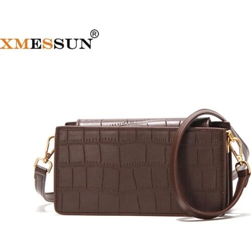 XMESSUN New Crocodile Pattern Shoulder Bags Retro Fashion Design Shoulder Messenger Bag Trendy Cowhide Shopping Travel Wallet