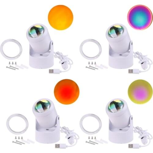 90 Degree Rotation Rainbow Projection Lamp Romantic Visual Network Red L USB Modern Floor Stand Night