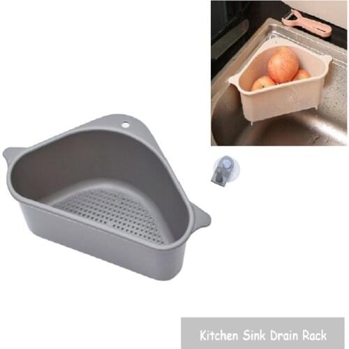 Triangle Drain Basket PP Kitchen Shelf Sink Drain Basket Drain Rack Kitchen Drain Racks Spnge Holder Sink Holder