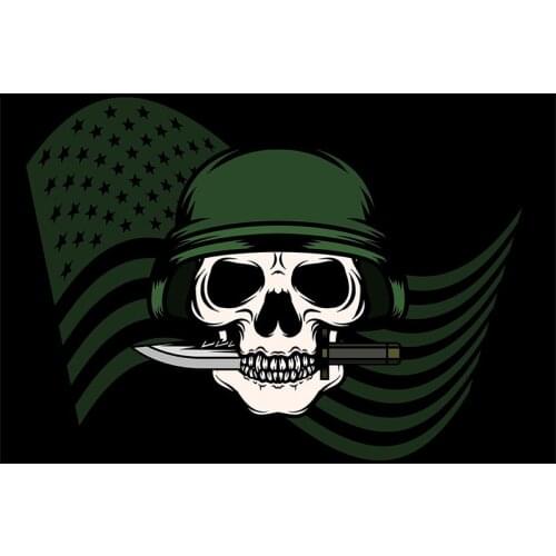 Yehoy hanging 90*150cm US Army Skull bone Flag For Decoration