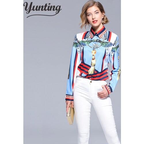 Женские рубашки с принтом Yunting China At AliExpress