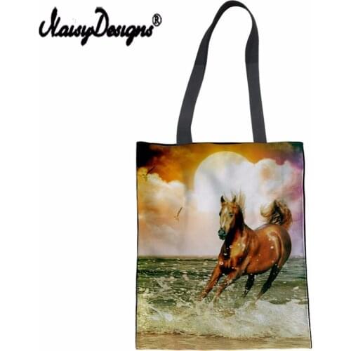 NoisyDesigns Lady Reusable Cotton grocery Shopping Bag Women Men Handbags Canvas Tote bags Webshop Eco Foldable Draw String Bags