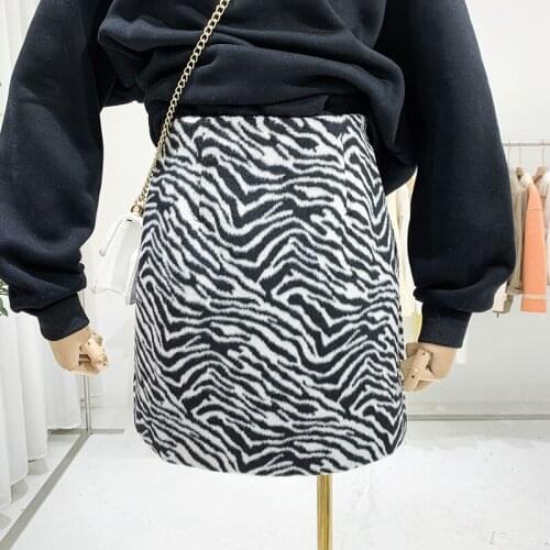 Flectit Fuzzy Zebra Skirt for Women High Waist Fierce Animal Print Mini Skirt Female Outfit