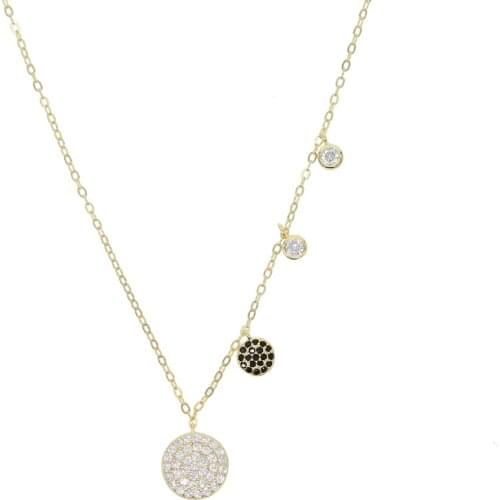 2019 latest fashion sweet rainbow donuts pendant necklace for women 925 sterling silver jewelry girls round colorful chain gift