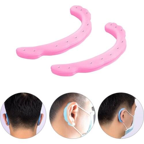 1 Pair Silicone Anti Pain Earloop Cover Soft Comfortable Ear Protection Hook Ear Mask Rope Cover Mask Ear Hook Pure Color Unisex