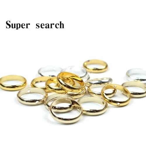 10pcs/pack Brass Copper 2 Holes Ring Finger Tools For Jewelry Making Bracelet Gold Silver Beaded Buttons Wholesale