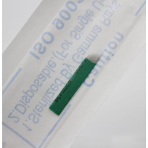 100pcs 0.18mm 16Pin Microblading Needles Permanent Makeup Manual Tattoo Eyebrow Blade Bevel For Permanent Eyebrow Makeup