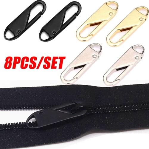 2/8pcs Alloy Universal Detachable Zipper Puller for Clothing Zip Fixer Zipper Slider DIY Sewing Instant Repair Zipper For Bags