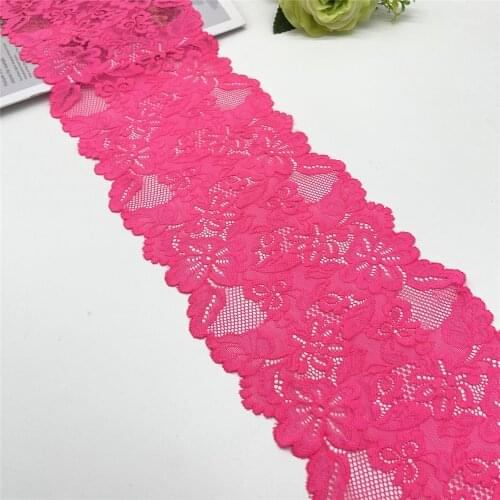 3y/lot 17cm Bright Peach Pink Elastic Stretch Lace trim Skirt Hem Underwear Sewing Craft DIY Apparel Fabrics Lace Lingerie