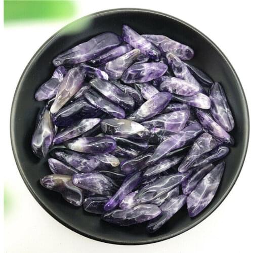 50g Natural Polished Amethyst Point Purple Quartz Wolf Teeth Wand Crystal Stones Natural Stones and Minerals
