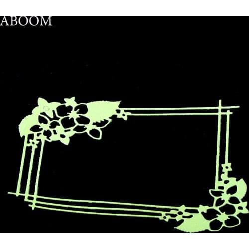 ABOOM Fresh Rectangle Frame Flower Cutting Dies Craft Die For Scrapbooking DIY Craft Album Embossing Stencil For Decorative Card
