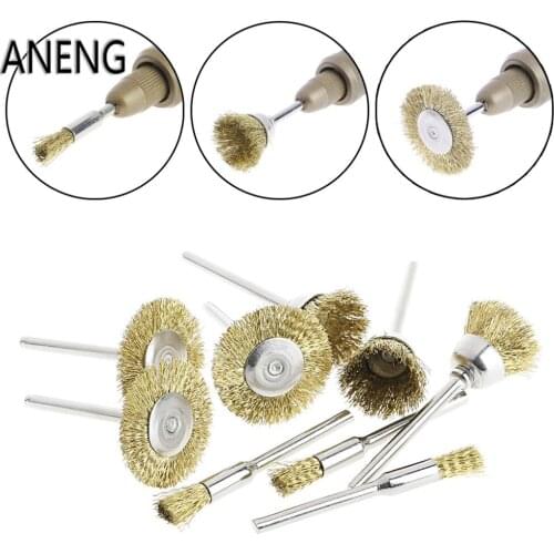 ANENG 9 Brass Brush Wire Wheel Brushes Die Grinder Rotary Electric Tool for Engraver